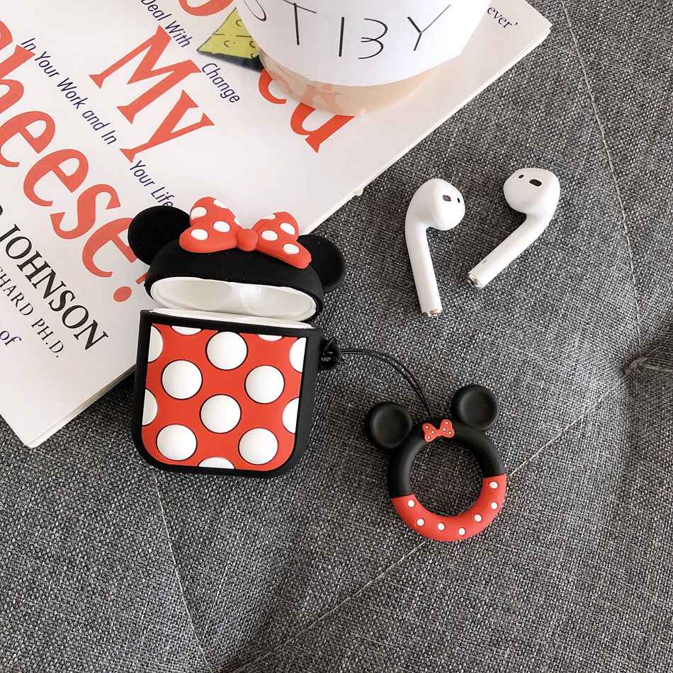 Cute Mickey Mouse Minnie Silicone AirPods Protective Case Cover For Apple Airpods 1 & 2