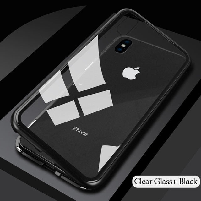 SCRATCH AND BREAK PROOF IPHONE XS MAGNETIC CASE (WITH FRONT GLASS)
