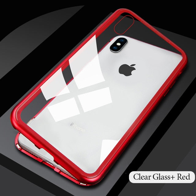 SCRATCH AND BREAK PROOF IPHONE XS MAGNETIC CASE (WITH FRONT GLASS)