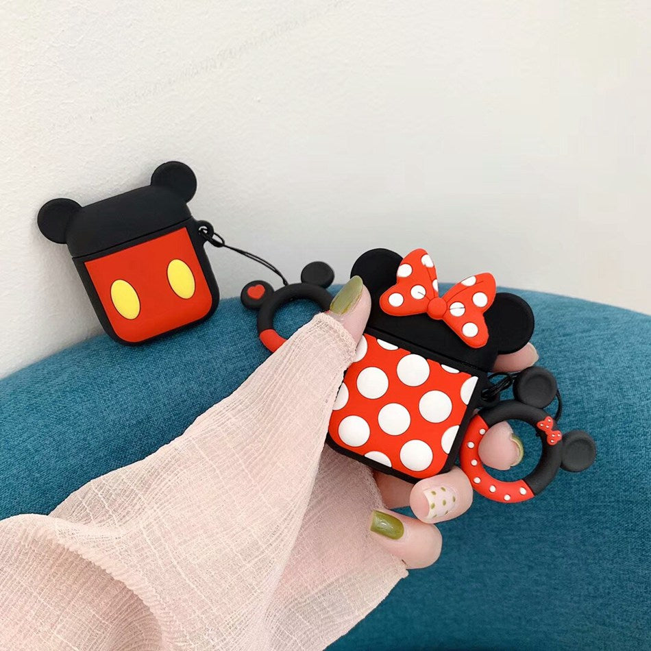 Cute Mickey Mouse Minnie Silicone AirPods Protective Case Cover For Apple Airpods 1 & 2