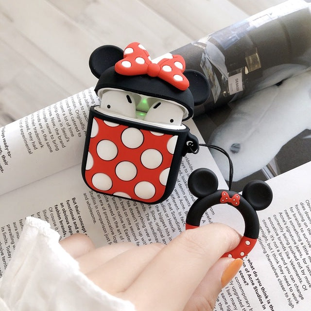 Cute Mickey Mouse Minnie Silicone AirPods Protective Case Cover For Apple Airpods 1 & 2