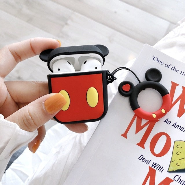 Cute Mickey Mouse Minnie Silicone AirPods Protective Case Cover For Apple Airpods 1 & 2